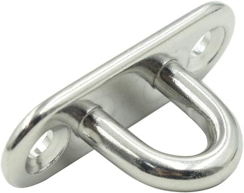 10Pcs M5 Eye Plate - Marine Oval Buckle Fixed Plate, 304 Stainless Steel, 1.8 Inch Length for Rope Pull