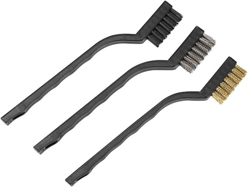 YXQ 3Pcs Wire Clean Brush Set, Black Plastic Handle for Home Kitchen Cleaning, Welding Slag, Rust