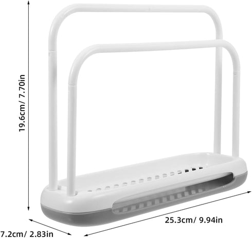 Towel Rack Stand with Drain Spout, Quick-Drying Kitchen Storage for Sponges, Dishcloths, Compact Design for Countertop