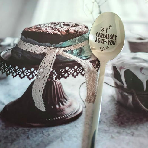Couples Gifts Spoon for Boyfriend Girlfriend, I Cerealsly Love You Gift Spoons for Couple