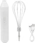 USB Charging Electric Egg Beater, Handheld Milk Frother, Portable Cordless Drink Mixer (White)