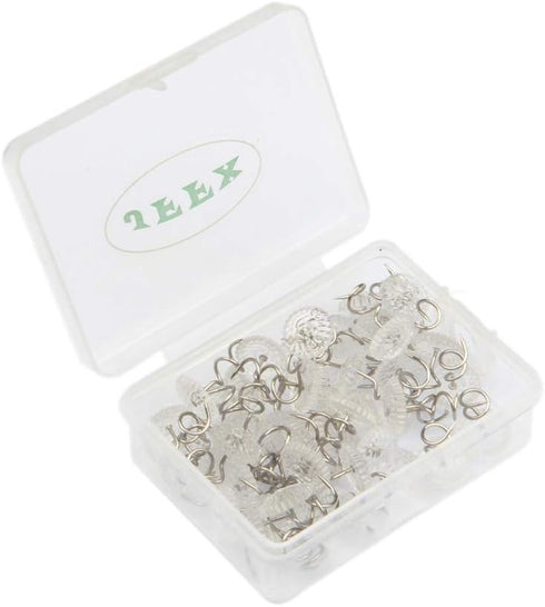 50 Pieces Upholstery Tacks - Twist Pins for Slipcovers and Bedskirts with Clear Head Screw Nail