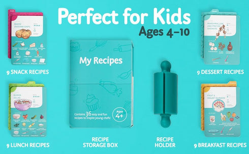 4+ My First Recipe Box for Kids: Montessori-Inspired, Easy-to-Follow Recipes with Visual Guides. Cookbook for Kids Ages