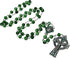CB Catholic St Patrick Green Glass Marble Bead Rosary Gift Set