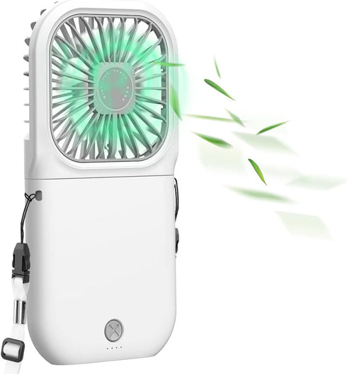 AICase Handheld Portable Mini Fan, 3000mAh USB Rechargeable, 3 Speed Adjustable, Neck Lanyard