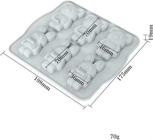 Candy Animal Silicone Mold, Rabbit Bear Shape for Chocolate, Soap, Cake Decorating, DIY Kitchenware Baking Tools