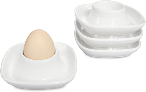 Bealuffe Ceramic Egg Cups for Soft Boiled Eggs, Egg Holder Porcelain Egg Dish