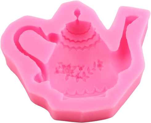 Teapot Silicone Fondant Molds for Birthday Party Cake Decorating, Cupcake Topper, Gum Paste & Chocolate Candy