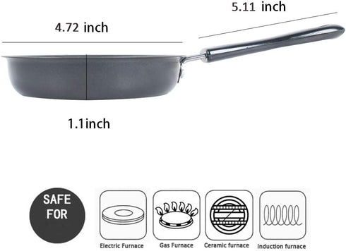 Valuu Nonstick Frying Pan - Small Egg Pancake Round Mini Non Stick Fry Pan (4.7-inch)
