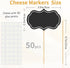 Cheese Markers, 50Pcs Charcuterie Labels, Blank Toothpick Flags for Appetizer Signs, Cupcake Picks for Birthday Party