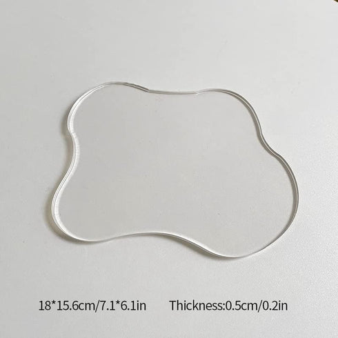 Set 2 of Acrylic Cup Coaster,Ins Irregular Coaster,Acrylic Drink Coasters for Dining Room Living Room Patio Coffee