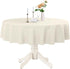Romanstile Round Waterproof Tablecloth - Stain Resistant Washable Table Cloths for Indoor and Outdoor, Ivory