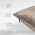 lalaLOOM Set of 2 Velvet Throw Pillow Covers, 18x18 Decorative Square Soft Accent Cases for Home Decor, Taupe