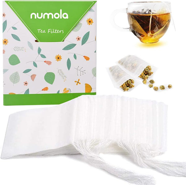 Numola 100Pcs Disposable Tea Bags for Loose Leaf Tea, Natural Material Seal Tea Infuser Sachets