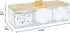 Acrylic Qtip Holder Dispenser with Wood Lid, 3 Compartment Bathroom Organizer for Cotton Swabs and Pads, Countertop