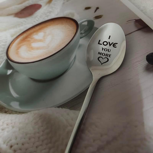 I Love You More Spoon Gifts for Him Her, Anniversary Christmas Gift for Boyfriend Girlfriend