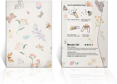 decalmile Spring Summer Birds Double Sided Window Clings, Hummingbird Parrot Window Decals Set of 17 Birds