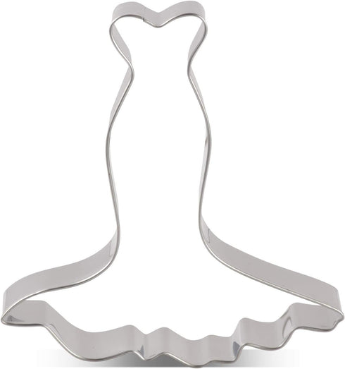 LILIAO Wedding Dress Cookie Cutter - 4 x 4.3 inches, Stainless Steel