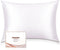 Adubor Mulberry Silk Pillowcase, 23 Momme 6A Grade Fibers, 900 Thread Count, Queen 20''x30'', White