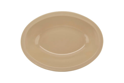 G.E.T. DN-332-S-EC Brown 32 oz. Oval Rimmed Melamine Bowls, Pack of 4 - Sandstone