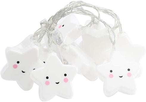 NIWWIN 10 LED Battery Powered Room Light Baby Kids Cute Star Face Shape Lamp Corridor Decor Small Night Light Halloween