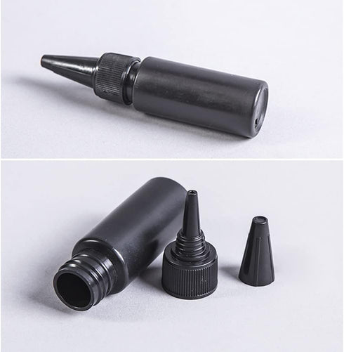 NANSHINE 10pcs 60ml Black Plastic Squeeze Dispensing Bottles for DIY Crafts, Glue, Liquids