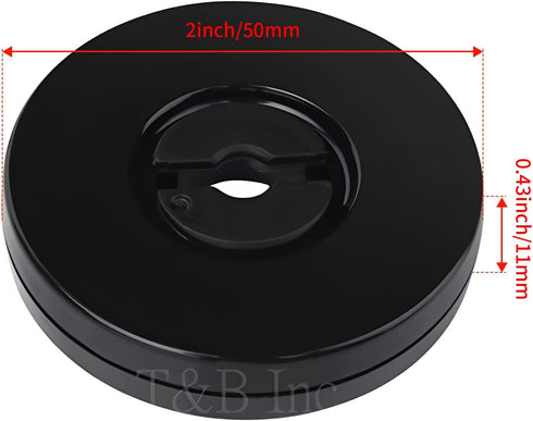 TamBee 4PCS 2Inch Acrylic Lazy Susan Turntable Organizer - Black Revolving Display Base for Kitchen Pantry