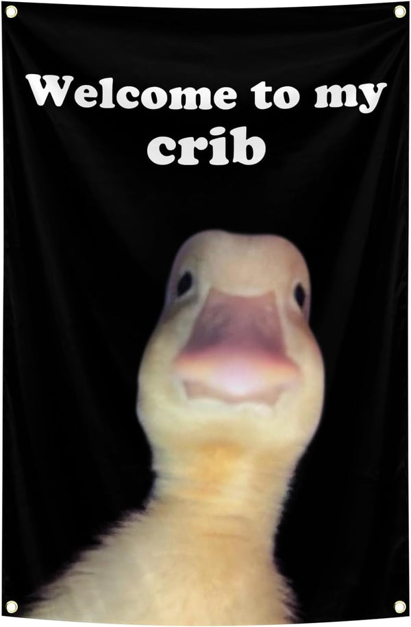 Generic Welcome To My Crib Flag 2x3 Feet Tapestry With 4 Brass Grommets.