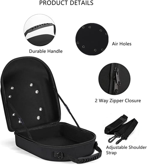 Hat Travel Case for Baseball Caps, Organizer Box for 6 Caps, Travel Hat Display Carrier Bag - Black