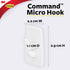 Command Micro Hooks, White, 3 Hooks, 4 Strips for Damage-Free Organizing