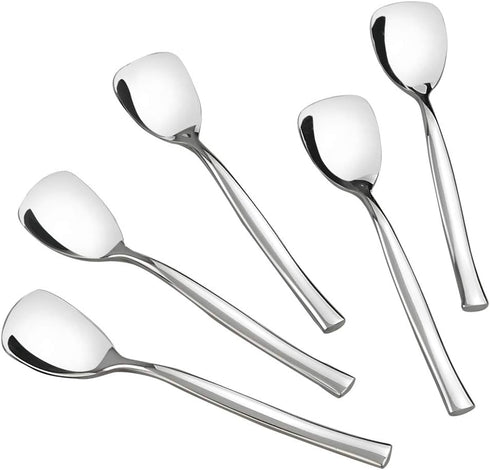 Set of 12 Stainless Steel Ice Cream Spoons, 5.51-Inch Dessert Spoons