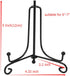 (4 Pack) Black Iron Display Stand - 5 Inch Easel Plate Holder for Picture Frames, Cookbooks, and Art