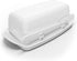 Butter Dishes with Lid for Countertop Refrigerator, Plastic Flip Top Lid Butter Container with Spreader, White