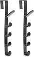 5 Layers Over The Door Hook Organizer Rack Hanger, Pack of 2 (Black) for Backpack Handbag