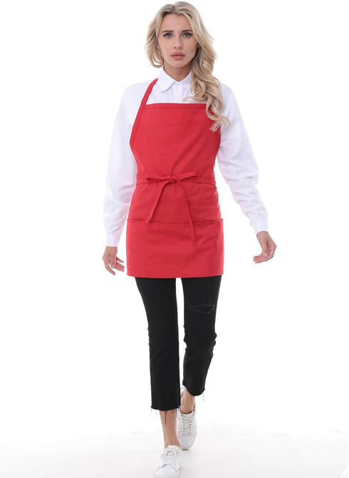 Chef Aprons for Men and Women with Pockets, Server Aprons for Cooking