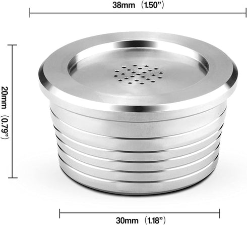 Reusable Coffee Capsule Pod with Spoon Brush, Fits Multifunctional Stainless Steel Capsule for Q NDIQ7323 Coffee Maker