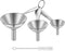 Stainless Steel Funnels, 3 in 1 Kitchen Funnels with Handy Handle for Transferring Liquid, Dry Ingredients & Powder
