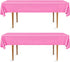 DecorRack 2 Pack Rectangular Tablecloths, 54 x 108 inch, Fuchsia Pink Plastic for Parties, Picnic, Camping