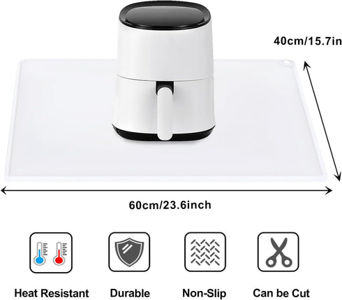 Translucent Baking Mats for Kitchen Counter, Food Grade Silicone Mats for Crafts, Non-Slip Protector with Raised Edges