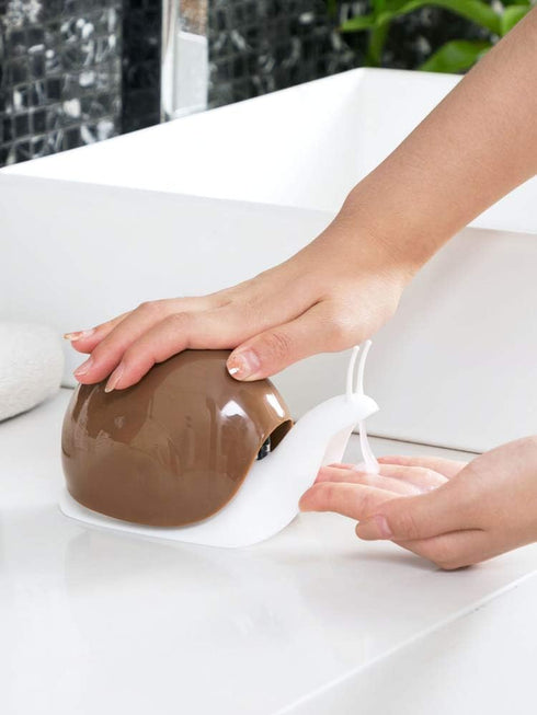 Cute Snail Soap Dispenser - Kitchen Bathroom (120ML) (Brown)