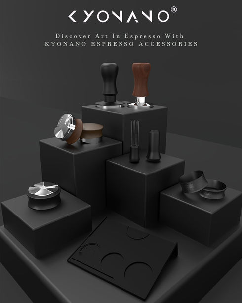 KYONANO Dalbergia Odorifera Wooden Coffee Distributor, 51mm Espresso Distributor with Adjustable Depth Scale