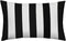 Leaveland Set of 2 12x20 Inch White and Black Stripe Cotton Polyester Square Throw Pillow Case for Home Decor