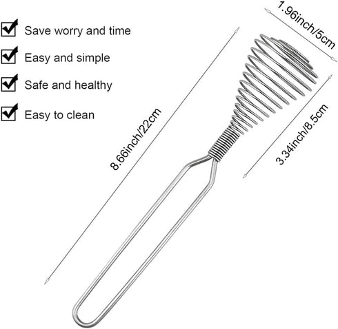 Stainless Steel Spring Coil Whisk Wire Whip Cream Egg Beater Gravy Cream Hand Mixer Kitchen Tool Accessories For Mixing, Blending, Beating, Stirring, Cooking by LightningStone