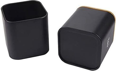 Juvale Coffee Tea Sugar Container Set - Black Iron Square, 3 Pack, 48 oz Each - Kitchen Canisters with Tight Seal Lids