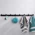 Wall Mounted Coat Racks with 8 Hooks, Modern Black Hanging Holder for Clothes, Entryway, Bathroom (29.7"x1.3")