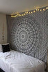 Marubhumi Black and White Hippie Mandala Wall Art Throw, Boho Dorm Beach Decor (Medium 54X60 Inch)