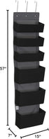 6 Household Essentials Black Pouch Fabric Over The Door Organizer