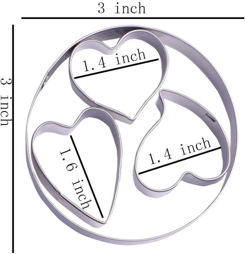 Mini Heart Cookie Cutter Set - 4 Piece Stainless Steel