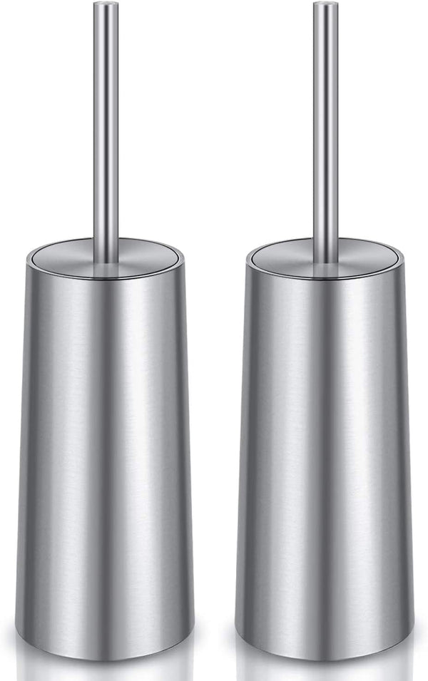 Wsedor Toilet Brush and Holder, 2 Pack Toilet Brush Stainless Steel, Toilet Bowl