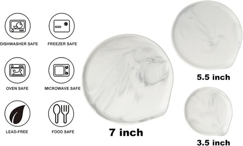 Spoon Rest - Ceramic Spoon Holder for Kitchen Counter, Dishwasher Safe Marble Decor, 3.5 Inches